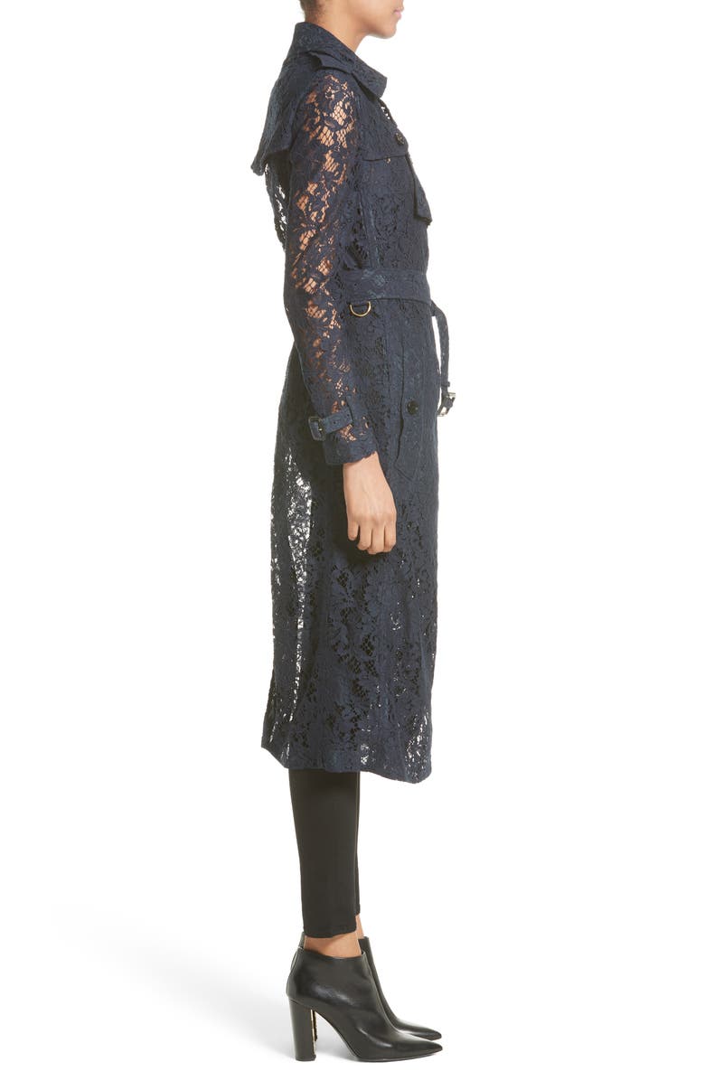 Burberry Gracehill Macramé Lace Wrap Trench Coat, Alternate, color, 