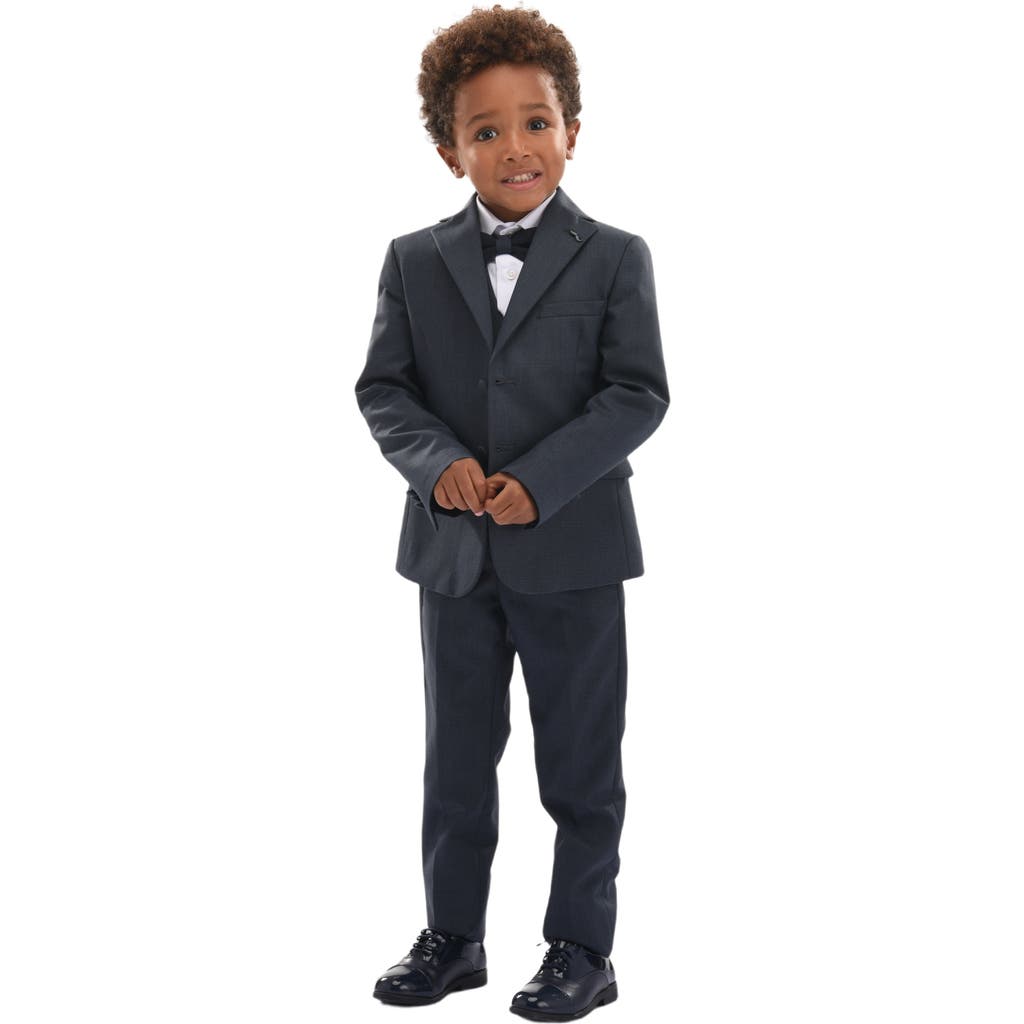 Moustache Peak Lapel Tuxedo In Steel Blue