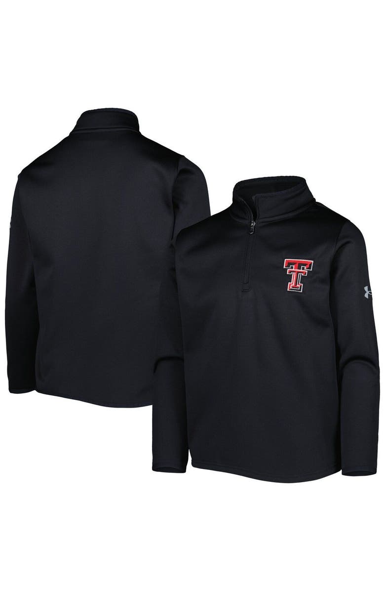 Under Armour Youth Under Armour Black Texas Tech Red Raiders Fleece Quarter-Zip Jacket, Main, color,