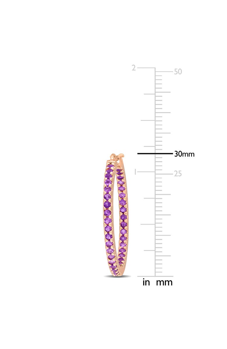 Julianna B. Amethyst Hoop Earrings 14k Rose Gold, Alternate, color, 