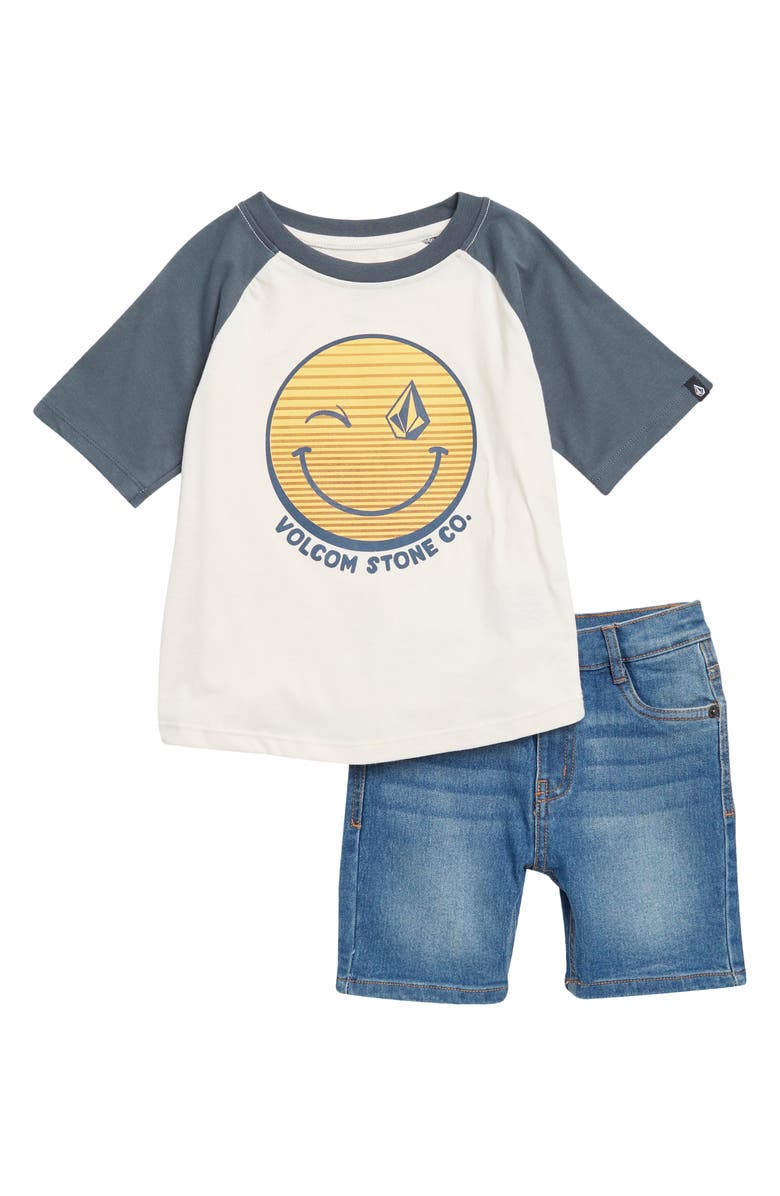 Volcom Kids' Raglan T-Shirt & Denim Shorts, Main, color,