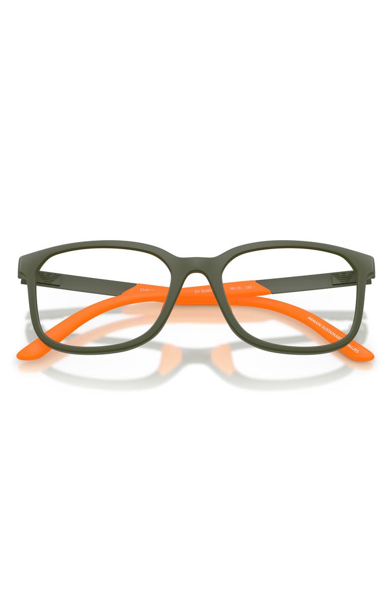 Emporio Armani Kids' 47mm Pillow Optical Glasses, Alternate, color, Matte Green / Demo Lens