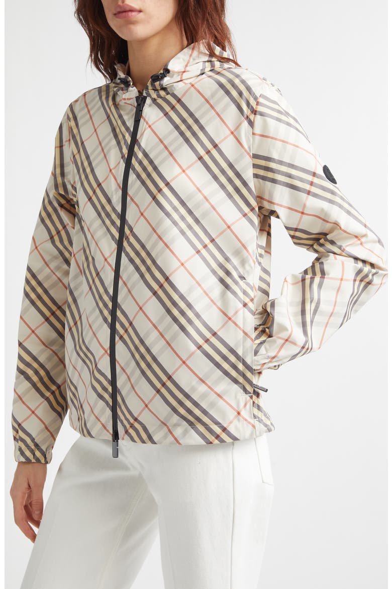 Salcombe Check Hooded Jacket, Alternate, color, PEBBLE BEIGE IP CHK