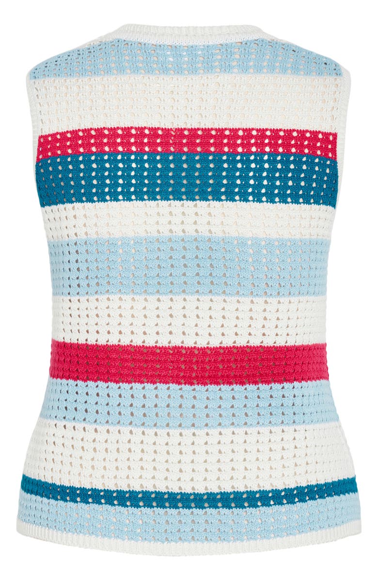 City Chic Cornelia Stripe Open Stitch Sweater Tank, Alternate, color, Sunset Stripe