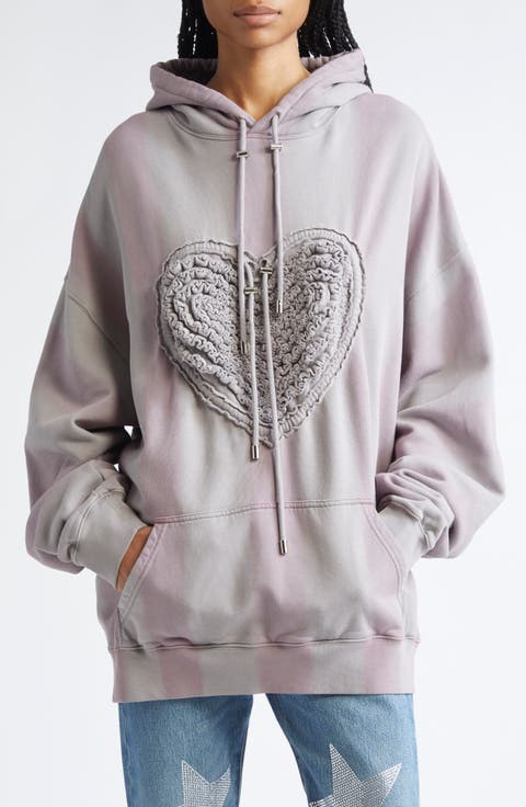 売れ筋商品|||デジグアル ニット&セーター アウター レディース Women's Oversize sweatshirt Collina Strada Black MIDNIGHT FLOWER POT WAVE HEM HOODIE | COLLINA STRADA