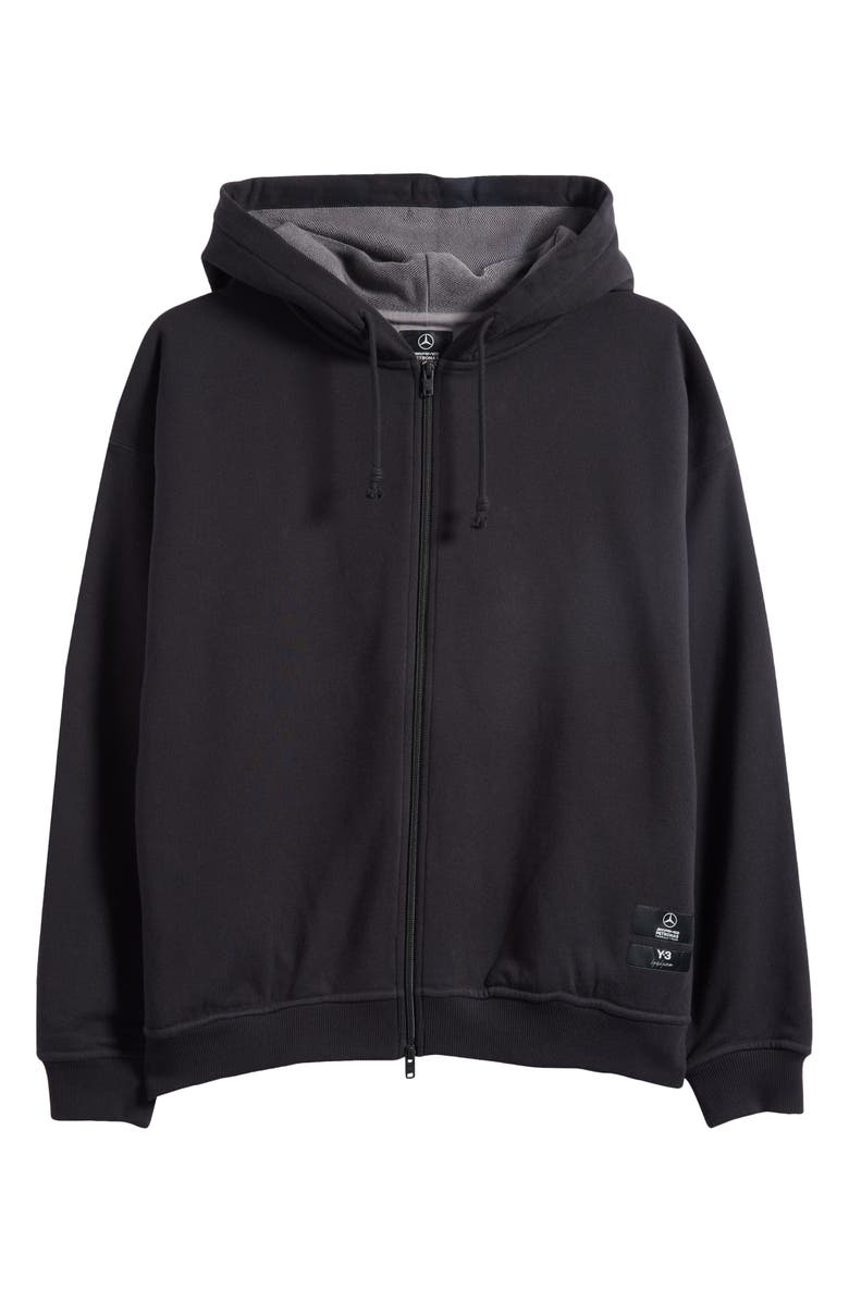 Y-3 F1 Graphic Front Zip Hoodie, Alternate, color, Black