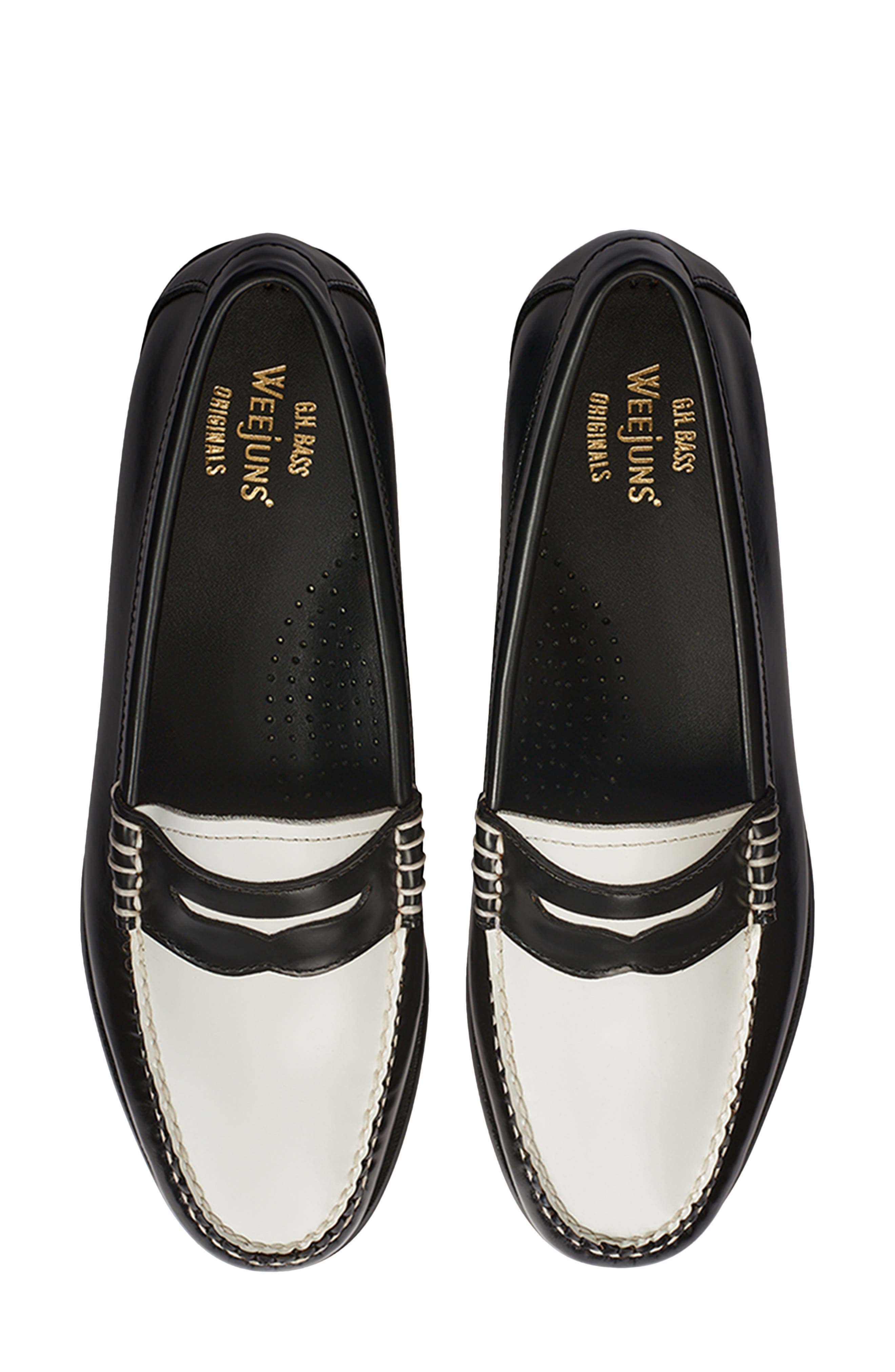 Whitney Leather Loafer, Alternate, color, BLACK/ WHITE