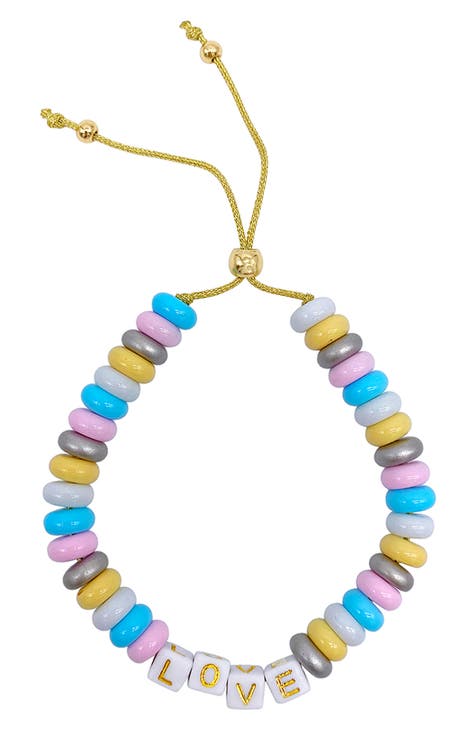 Pastel Donut Bead Love Bracelet