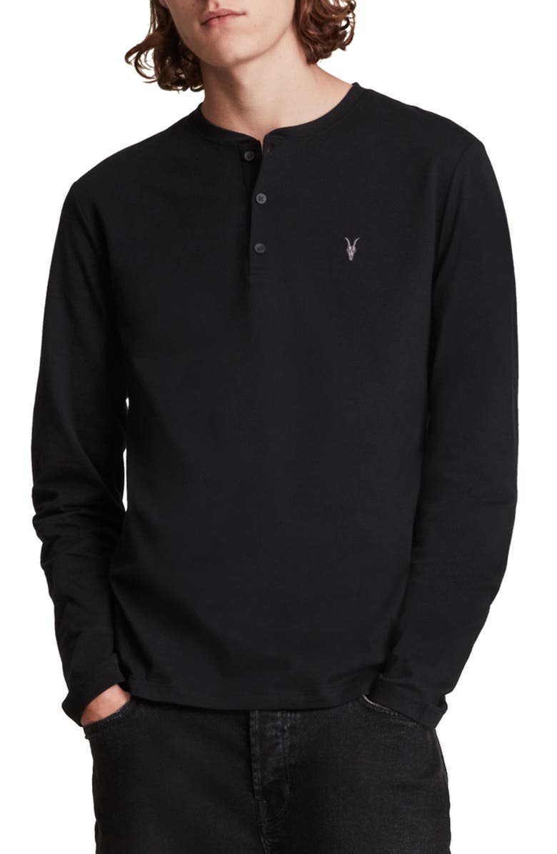 AllSaints Brace Long Sleeve Henley, Main, color, 