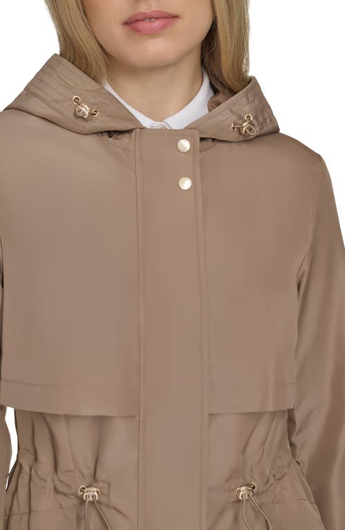 Cole Haan Signature Hooded Trench Raincoat In Champagne