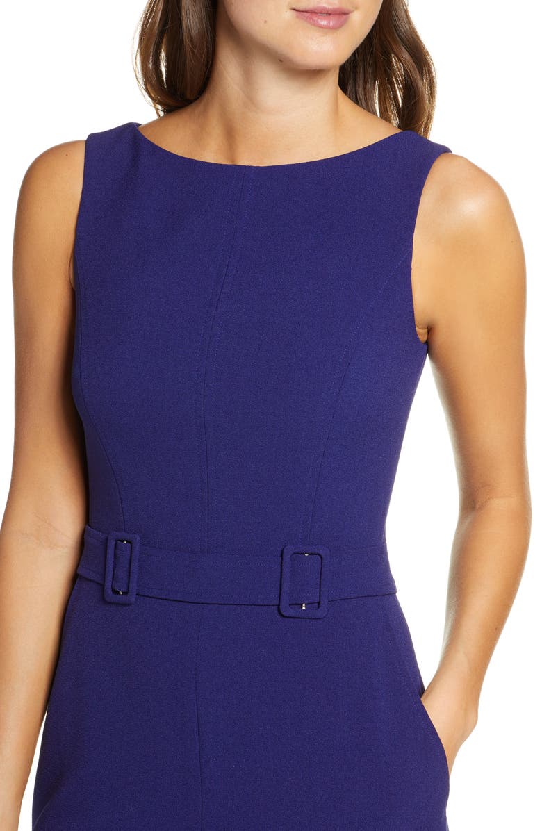Vince Camuto Belted Sleeveless Stretch Crepe Jumpsuit, Alternate, color, 