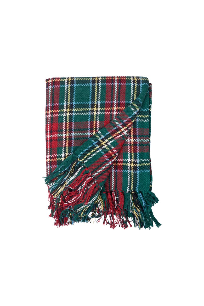 Plaid Throws, Main, color, Green