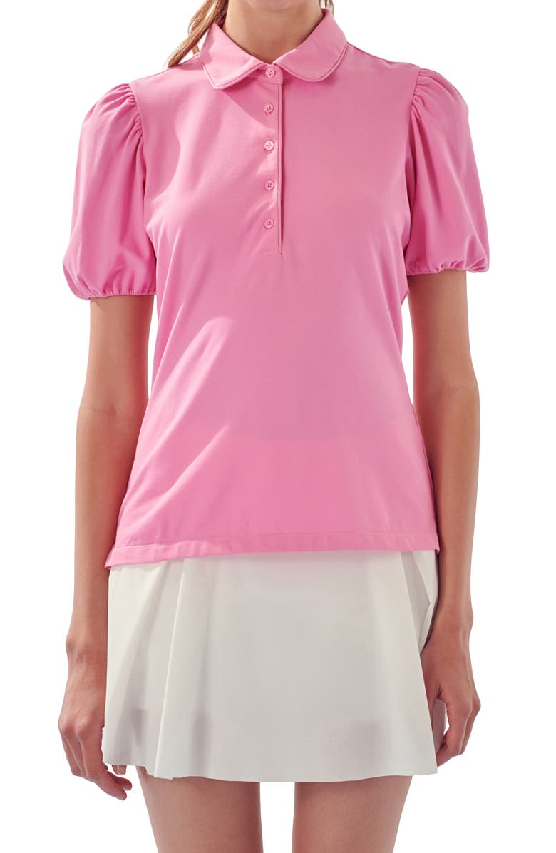 English Factory Puff Sleeve Jersey Top, Alternate, color, 