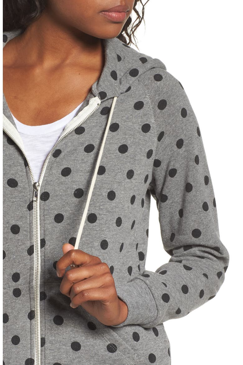 Adrian Print Zip Hoodie, Alternate, color, ECO GREY/ BLACK DOT PRINT