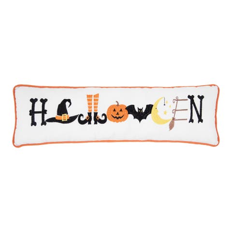 Halloween Embroidered Decorative Long Accent Pillow 6" x 24"