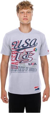 New Era Men's New Era White USA Baseball 2026 World Baseball Classic Oversized Throwback Distressed T-Shirt