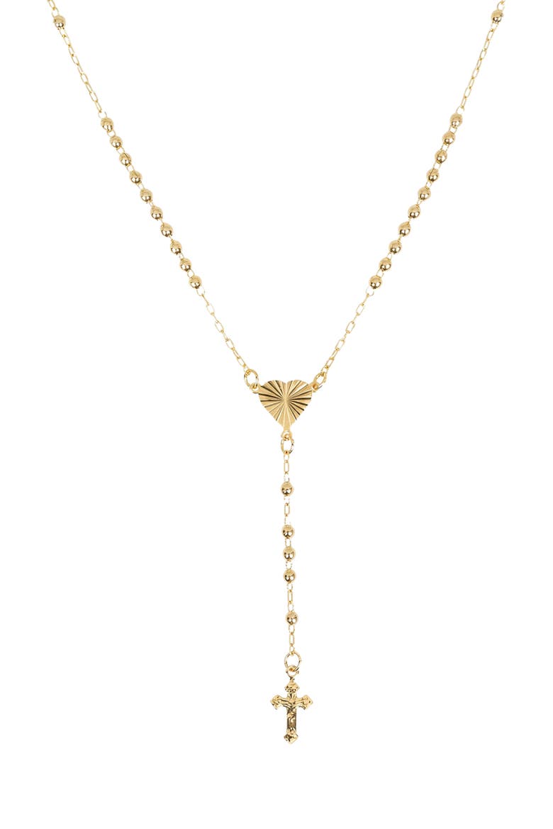 The Heart Rosary Necklace, Main, color, GOLD
