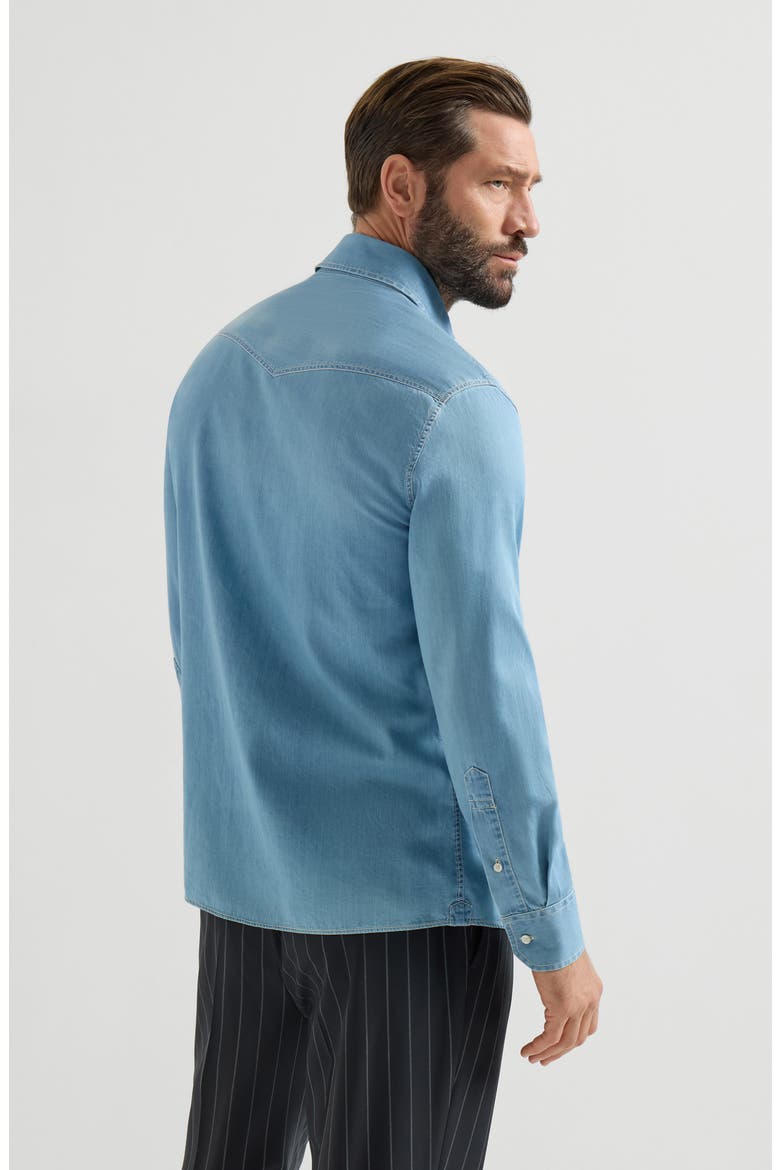 Shirt with snaps, Alternate, color, Light Blue Denim
