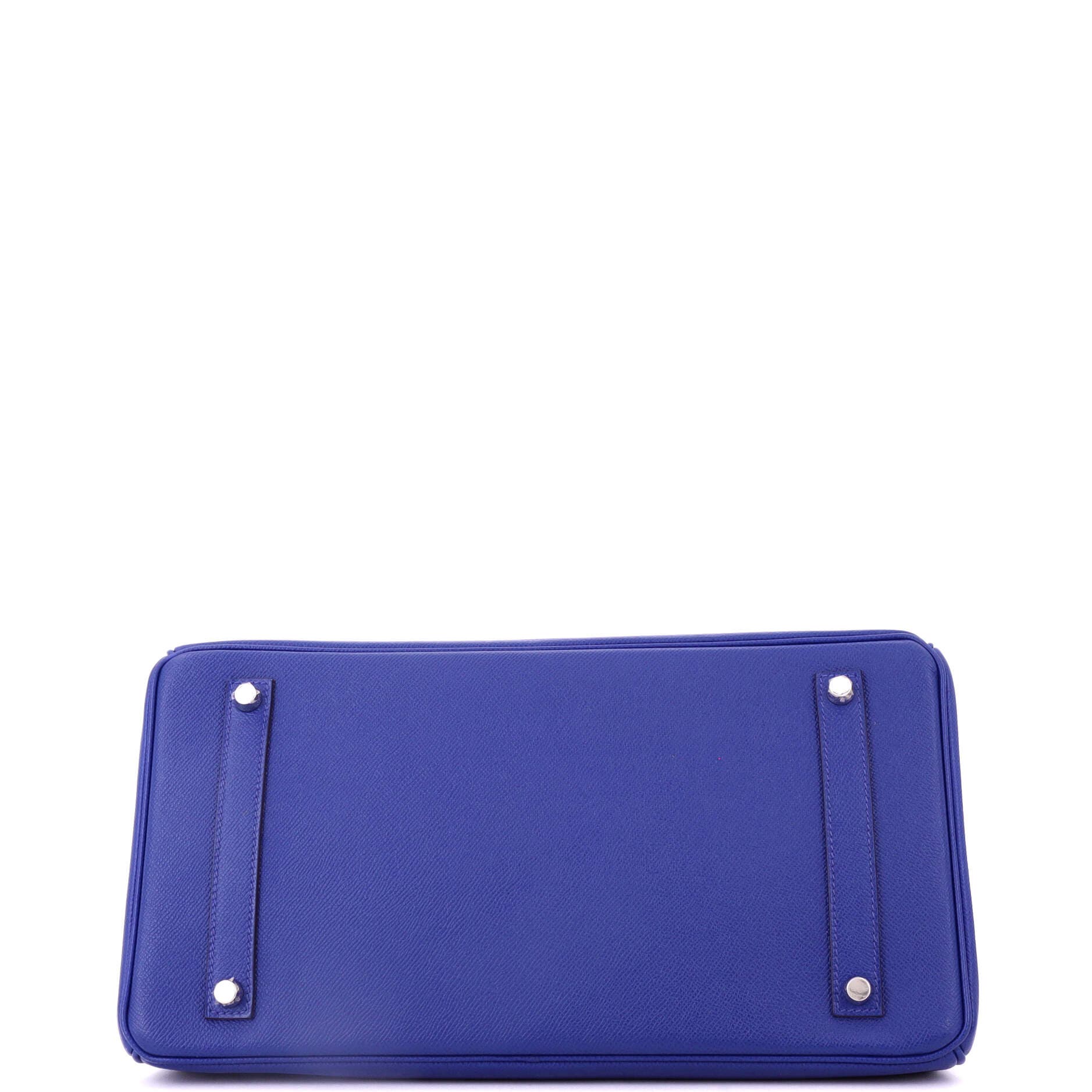 Pre-Owned Hermes Birkin Handbag Blue Epsom with Palladium Hardware 35, Alternate, color, Bleu Electrique