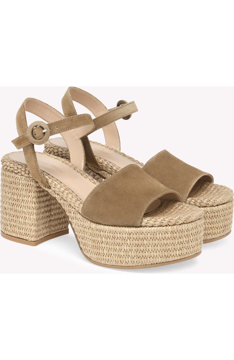 Gianvito Rossi Carol Sandals, Alternate, color, Camel Suede