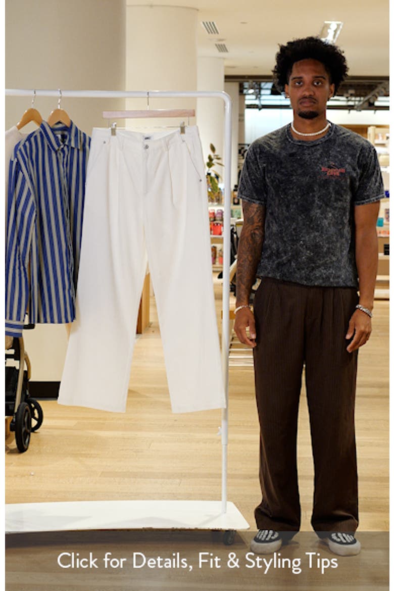 Pleated Wide Leg Cotton Twill Trousers video