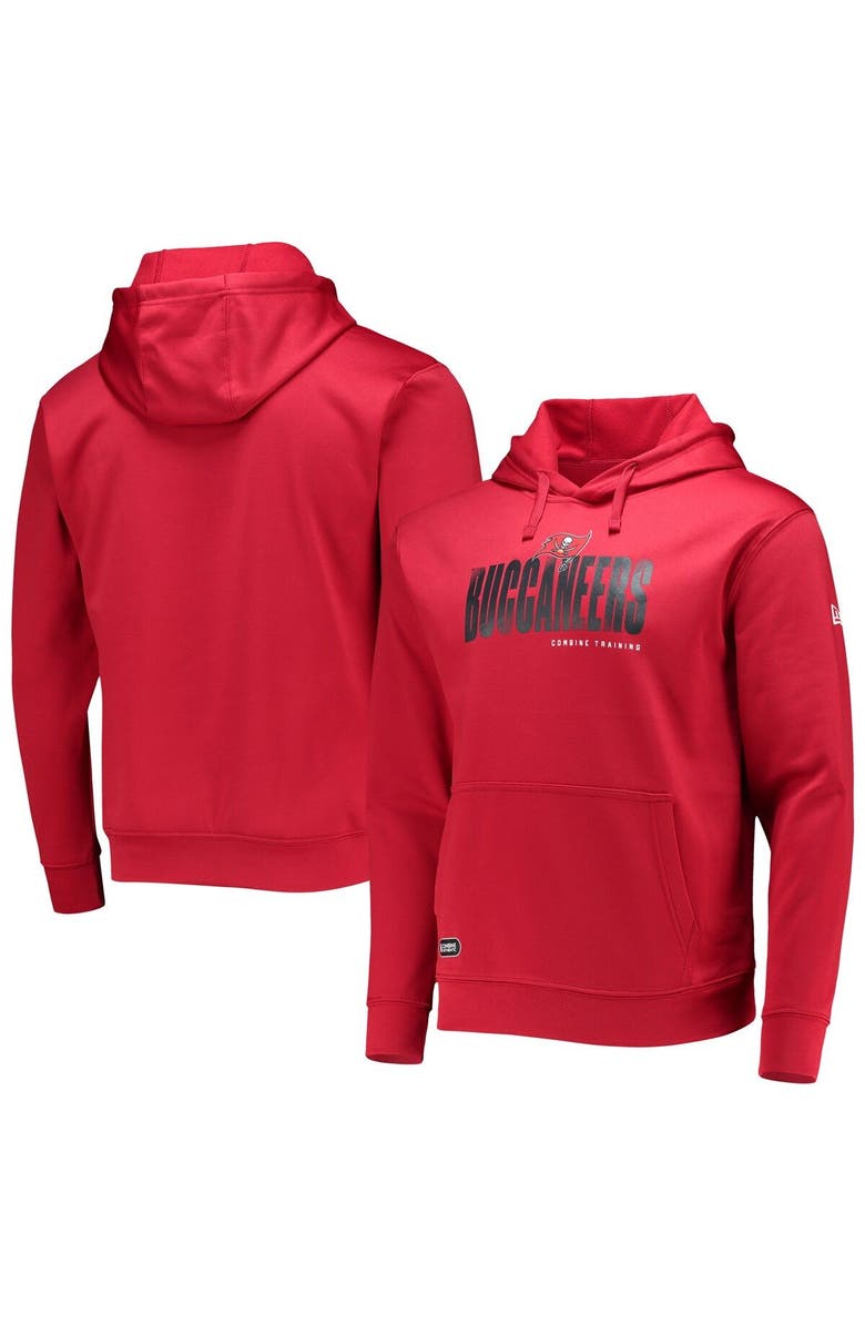 New Era Men's New Era Red Tampa Bay Buccaneers Combine Authentic Hard Hash Pullover Hoodie, Main, color, Red