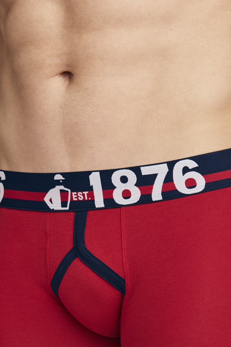 Men's 1876 Collection Cotton Stretch 5.5" Boxer Brief, Alternate, color, 1876 Vivid Red