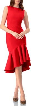 IVONNE Solid Mermaid Midi Dress