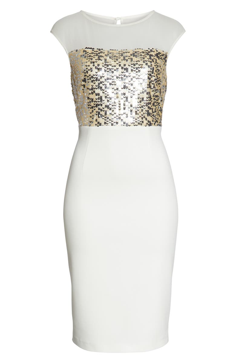 Vince Camuto Sequin Body-Con Dress, Alternate, color,