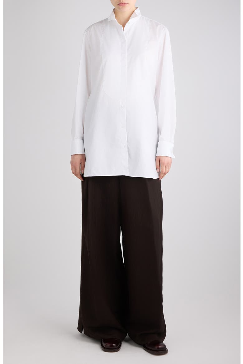 Colbys Bib Front Cotton Poplin Shirt, Alternate, color, WHITE