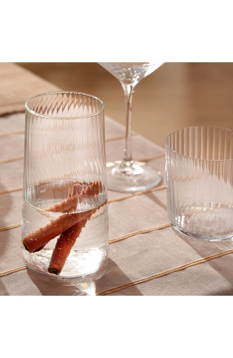 Zsa Zsa Zsu Poznan Optical Glass Soft Glass 18 Oz. Transparent Set Of 8, Alternate, color, Clear