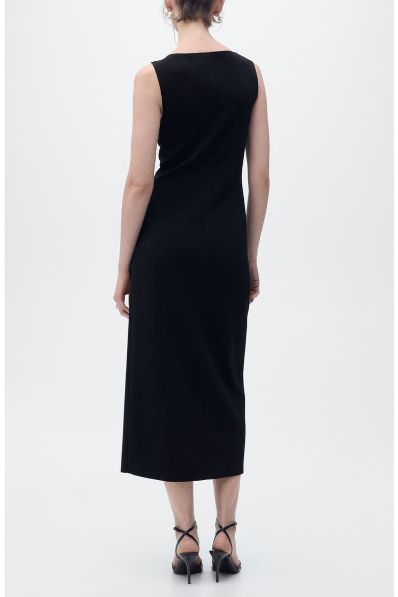 Bateau Neck Sleeveless Maxi Dress, Alternate, color, BLACK