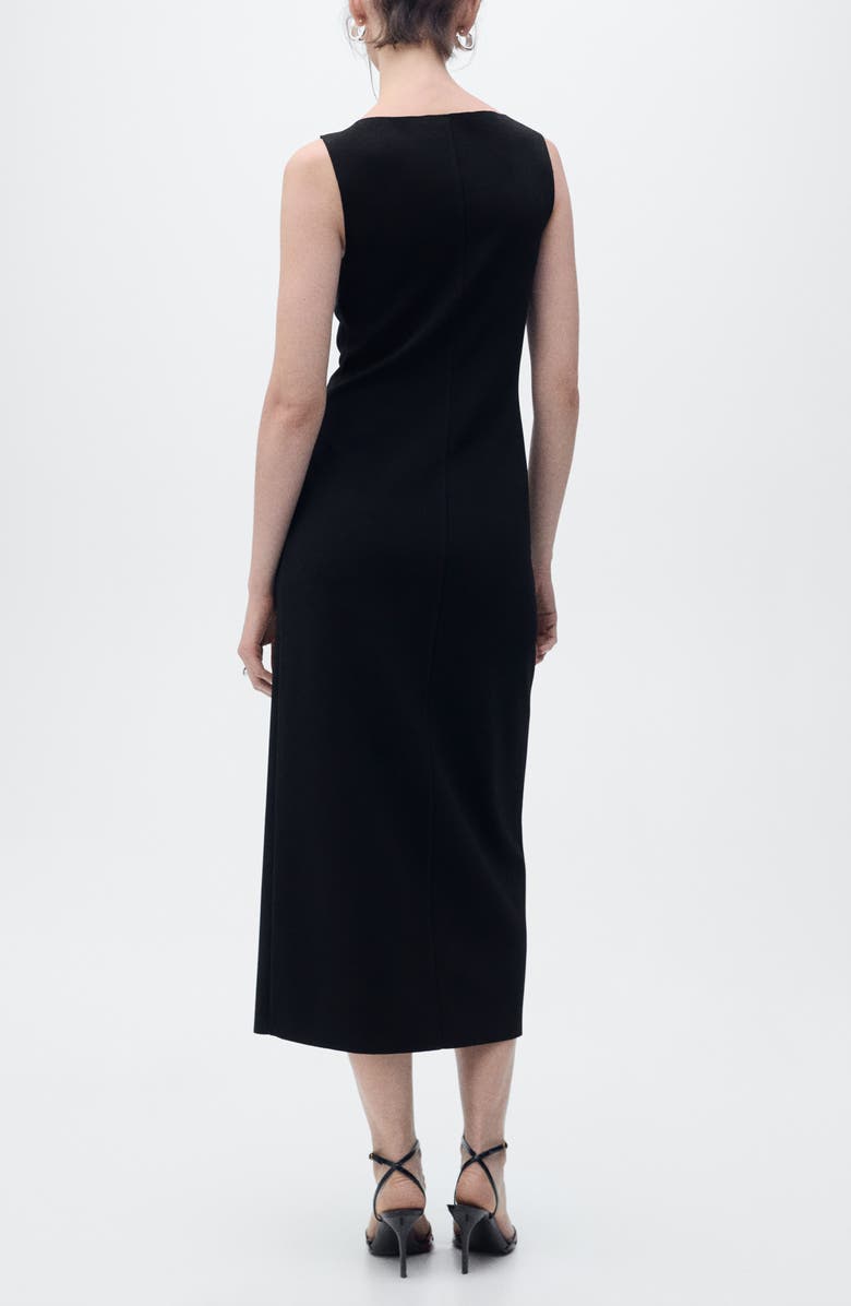 MANGO Bateau Neck Sleeveless Maxi Dress, Alternate, color, Black