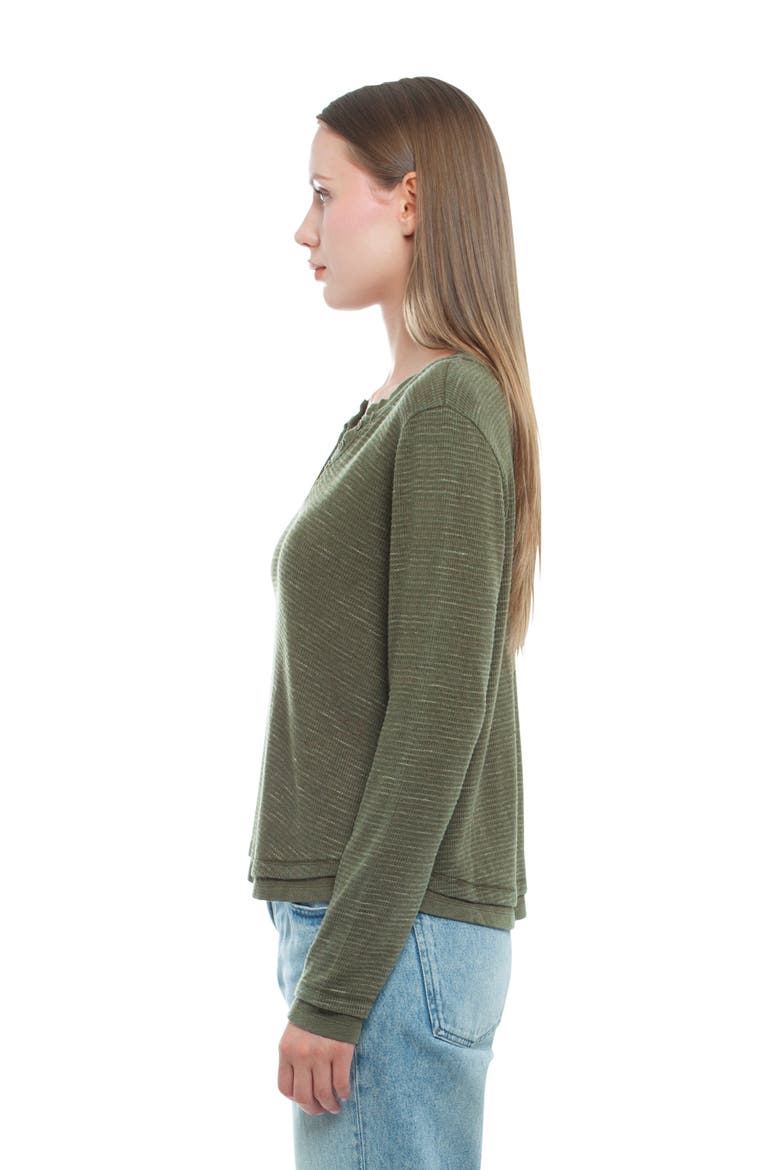 Long Sleeve Henley Mock Double Layer Tee, Alternate, color, Eggnogg