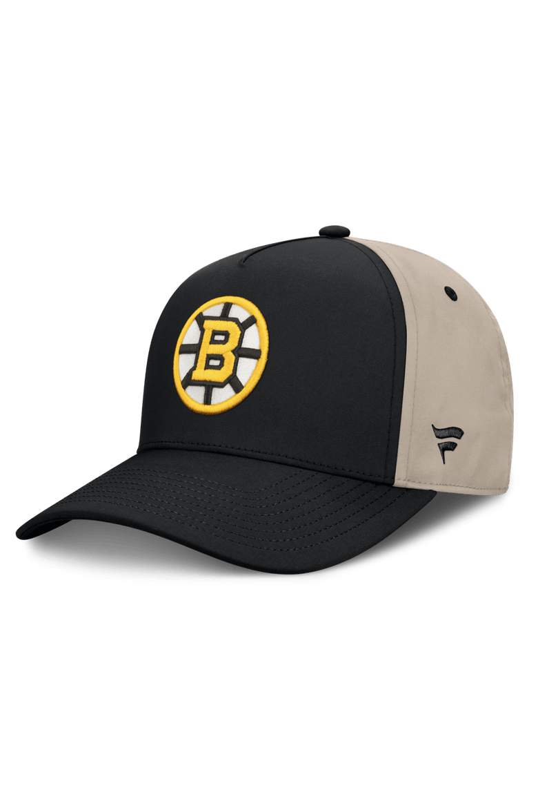 Men's Fanatics Black/Tan Boston Bruins 2026 Stanley Cup Playoffs Locker Room Adjustable Hat, Main, color, Black
