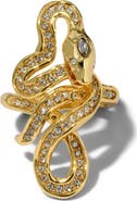 Alexis Bittar Serpent 14k Gold Plated Crystal Coiled Ring