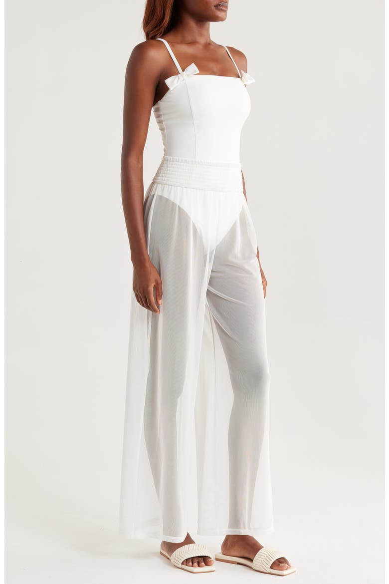 Eliza Cover-Up Pants, Alternate, color, WHITE