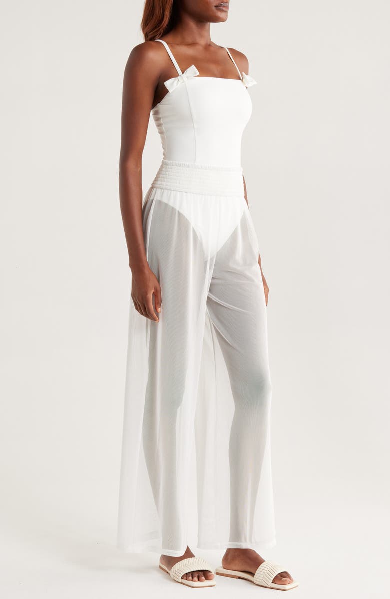 Hutch Eliza Floral Cover-Up Pants, Alternate, color, White