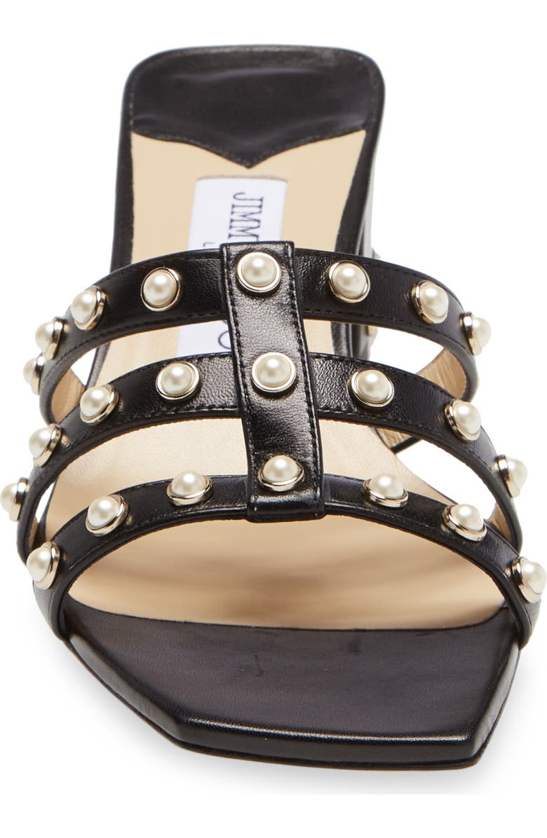 Jimmy Choo Hazal Imitation Pearl Cage Slide Sandal, Alternate, color,