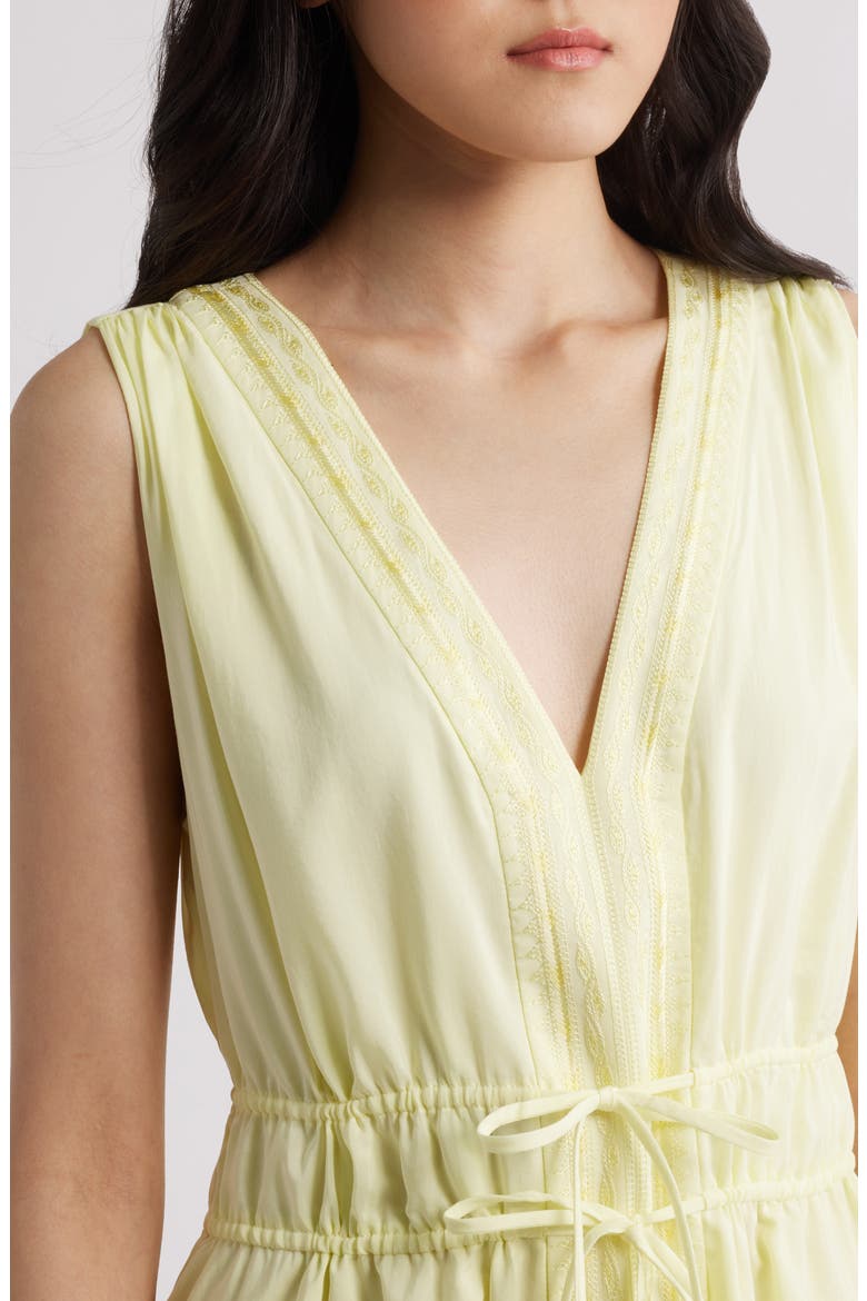 Lace Detail Sleeveless Cotton Midi Dress, Alternate, color, PASTEL YELLOW
