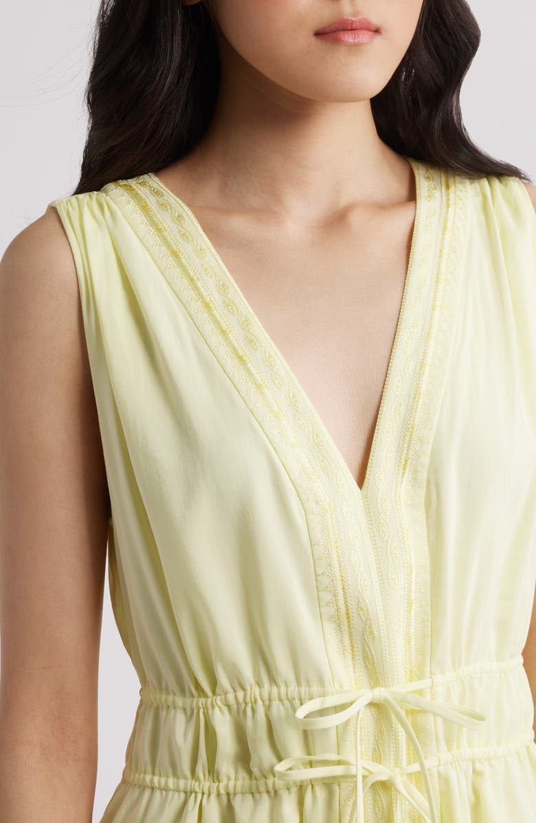 KOBI HALPERIN Lace Detail Sleeveless Cotton Midi Dress, Alternate, color, Pastel Yellow