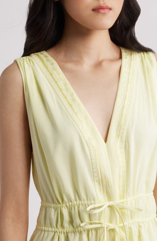 Kobi Halperin Lace Detail Sleeveless Cotton Midi Dress In Pastel Yellow