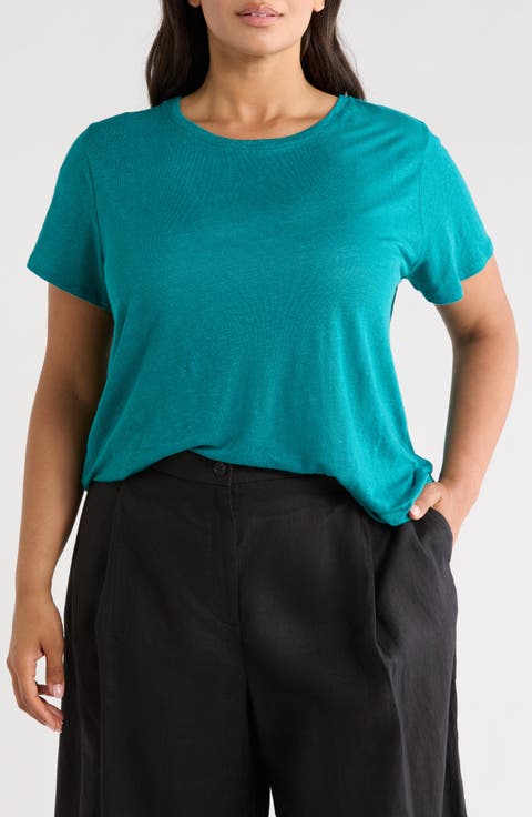 Organic Linen Crewneck T-Shirt (Plus)