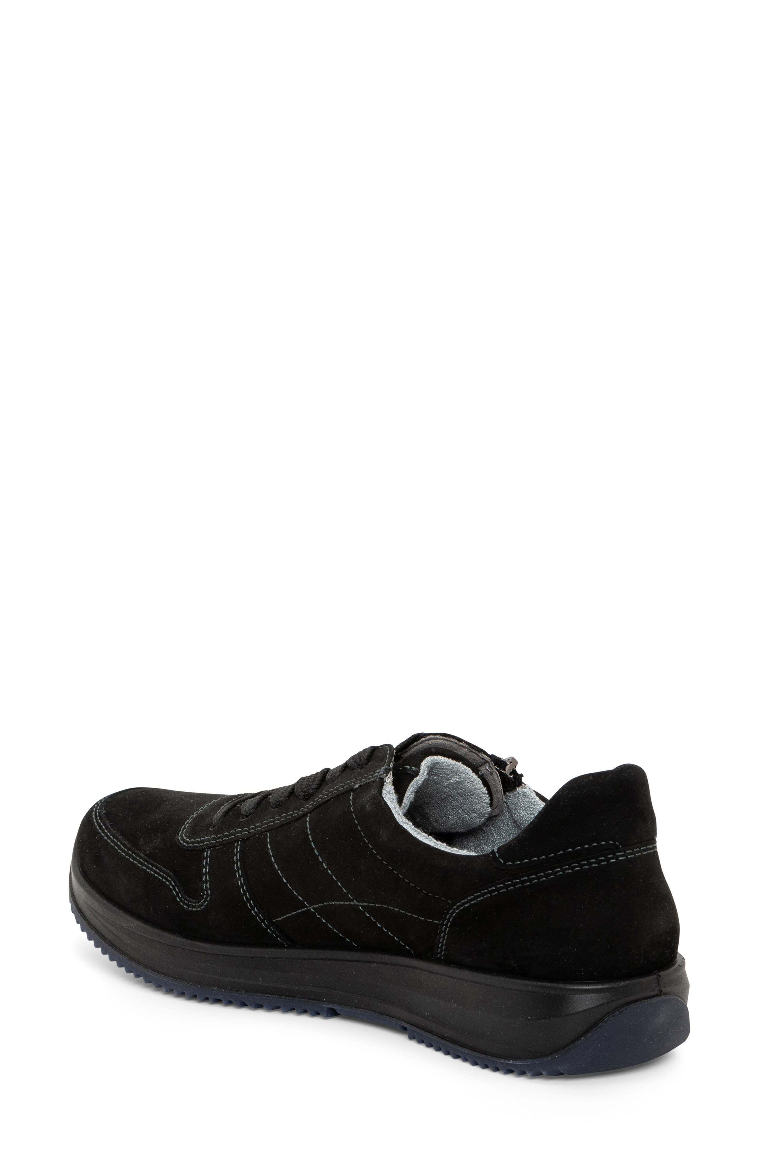 Onyx Leather Sneaker, Alternate, color, BLACK