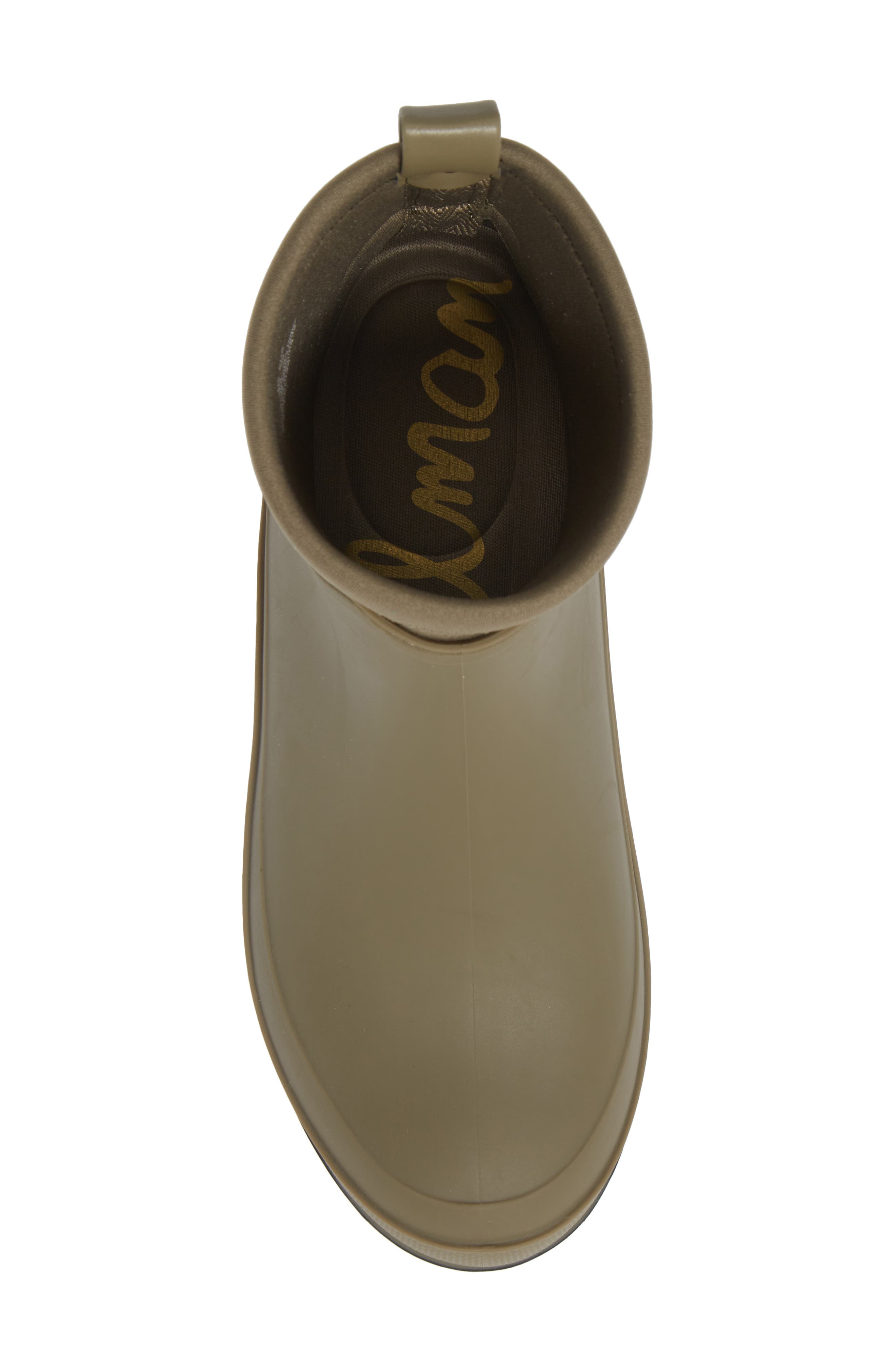 Louisa Mixed Media Waterproof Rain Boot, Alternate, color, FERN GREEN/ BLACK