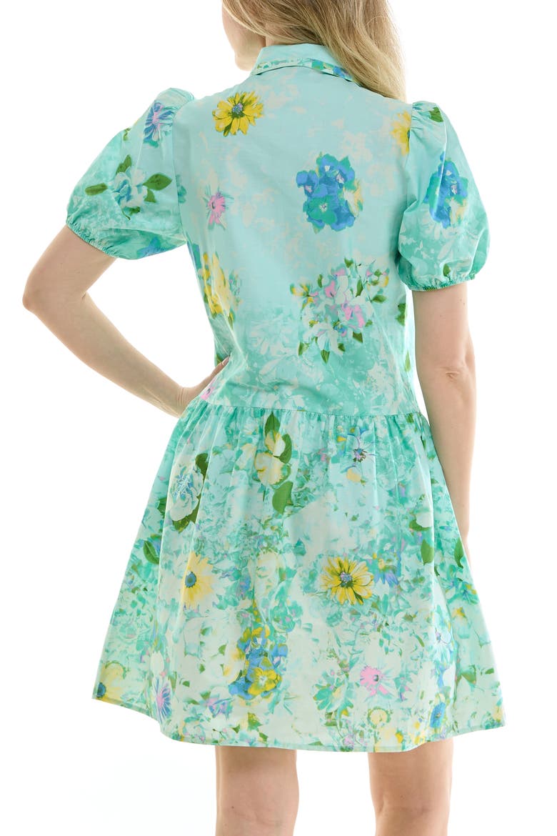 Puff Sleeve Shirtdress, Alternate, color, FLORAL MINT