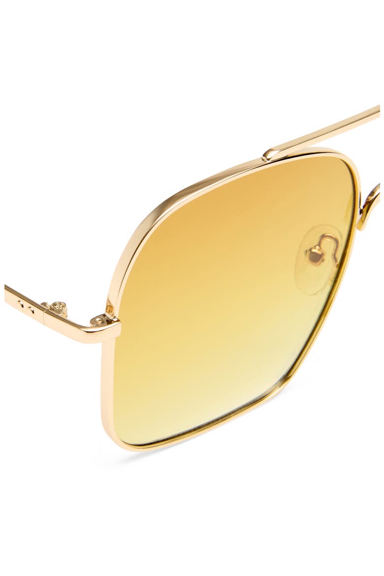 Civelle 57mm Gradient Square Aviator Sunglasses, Alternate, color, BRIGHT GOLD / TORT