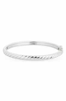NORDSTROM RACK Demi Fine Ribbed Hinged Bangle Bracelet