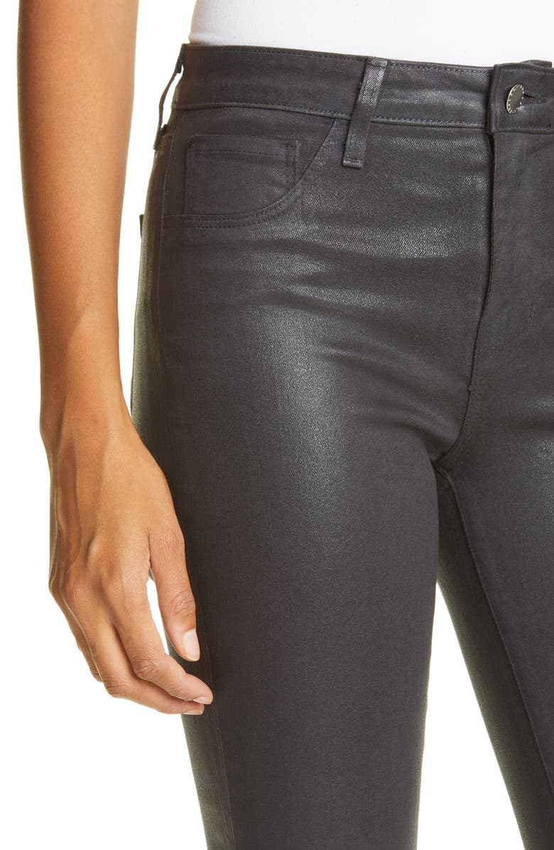 L'AGENCE Margot Coated Crop Skinny Jeans, Alternate, color,