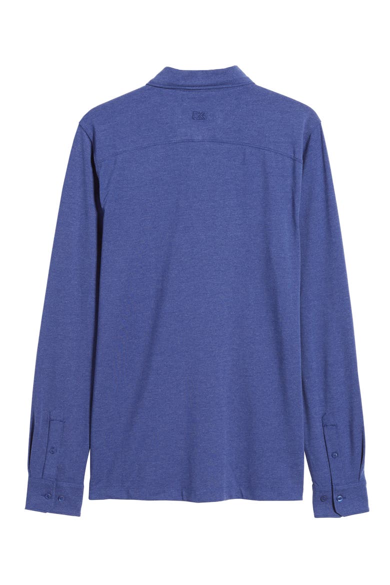 Advantage DryTec Long Sleeve Performance Polo, Alternate, color, TOUR BLUE HEATHER
